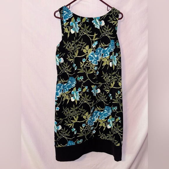 AB Studio Black Dress with Blue Floral Design - Picture 1 of 8